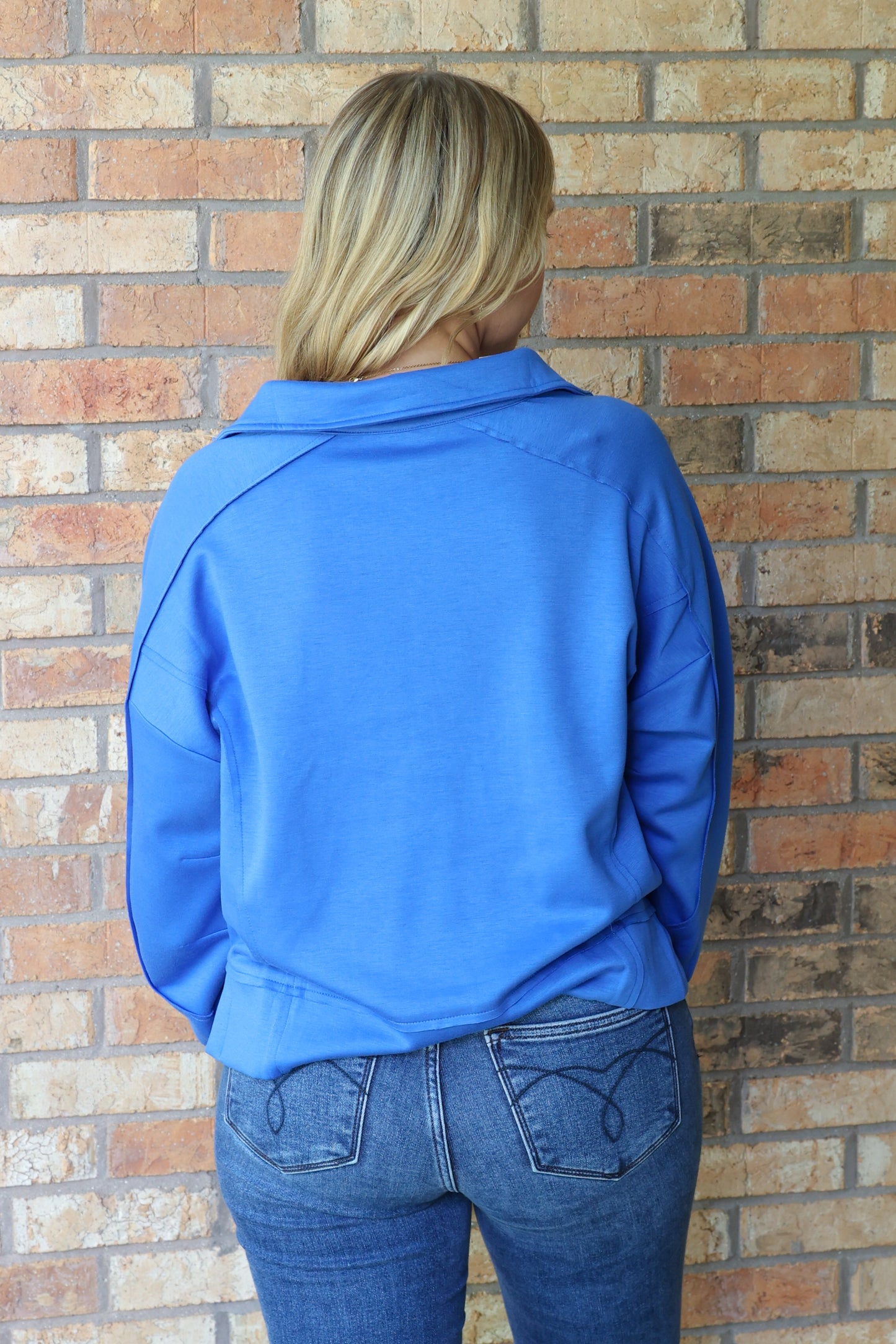 Fresh Breeze Luxeknit On-The-Go Collared Pullover, Ocean