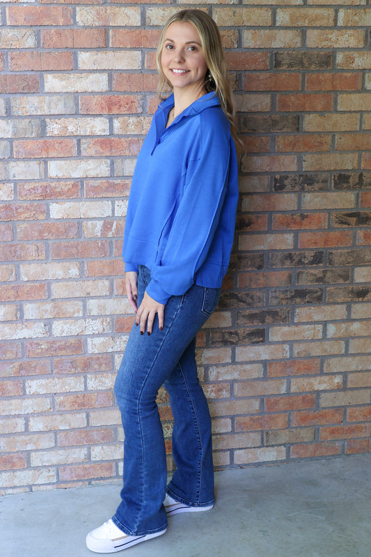 Fresh Breeze Luxeknit On-The-Go Collared Pullover, Ocean