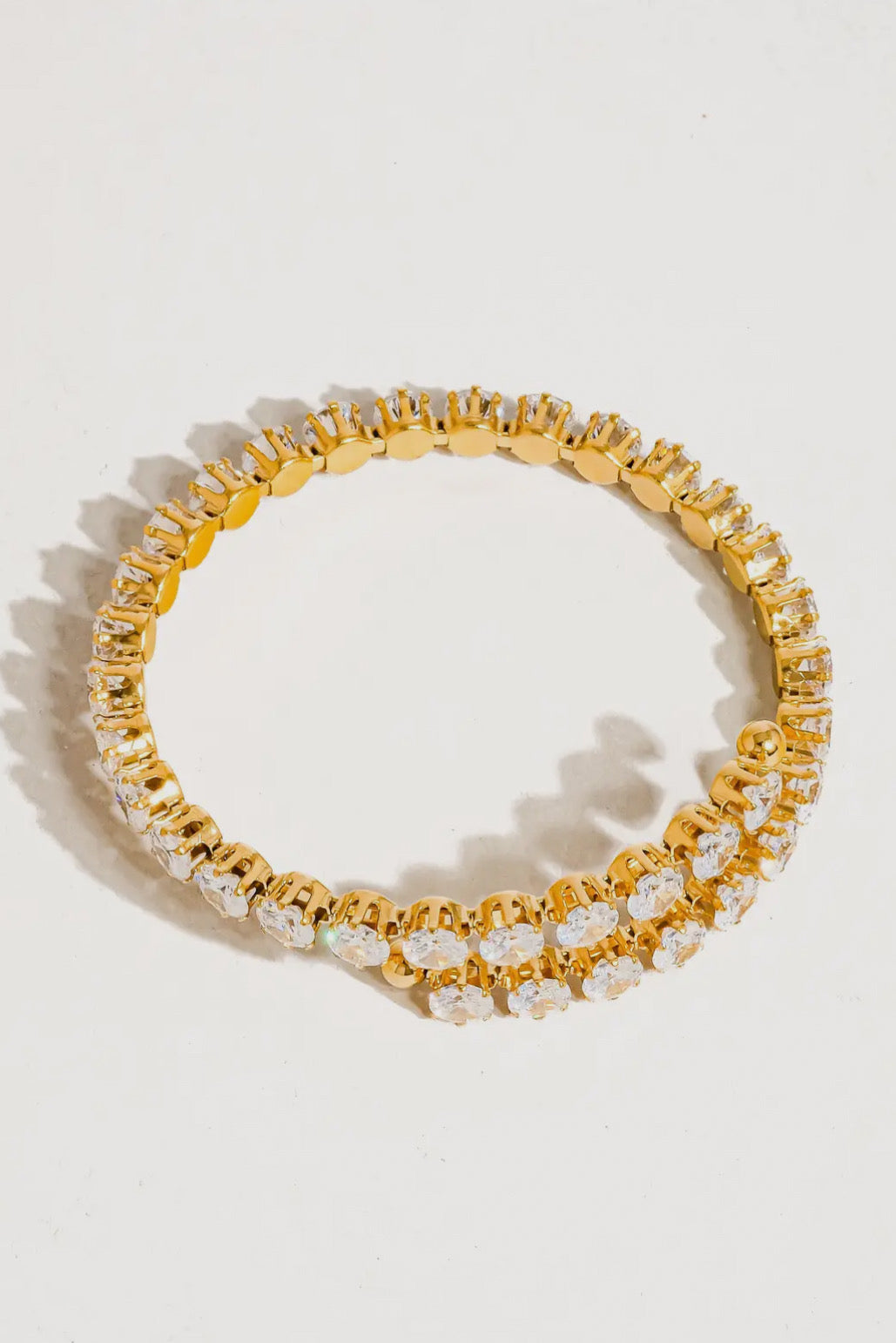 Esme 18K Gold Plated Stainless Steel Cz Glam Bracelet, Gold