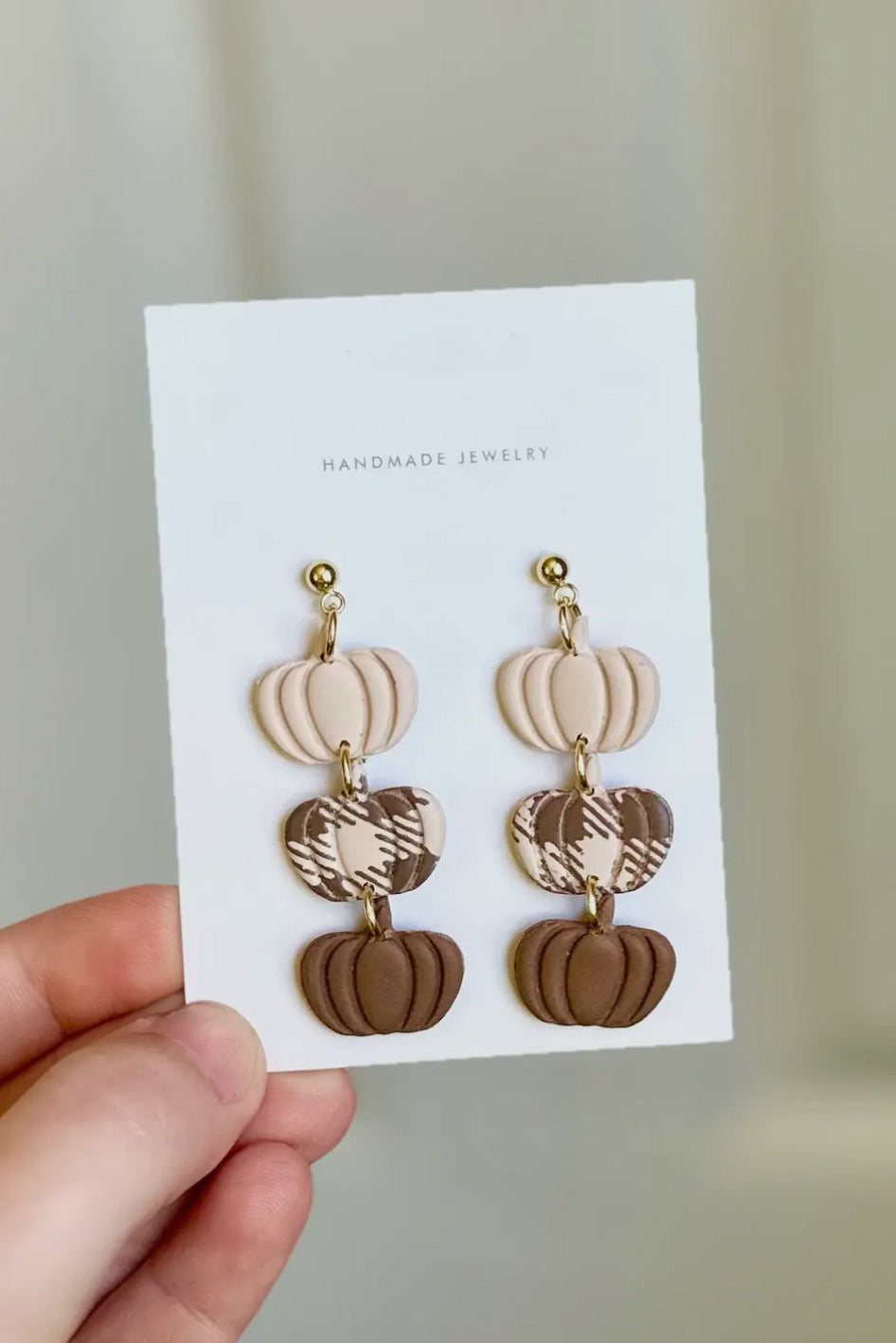 Plaid Pumpkin Dangle Earrings