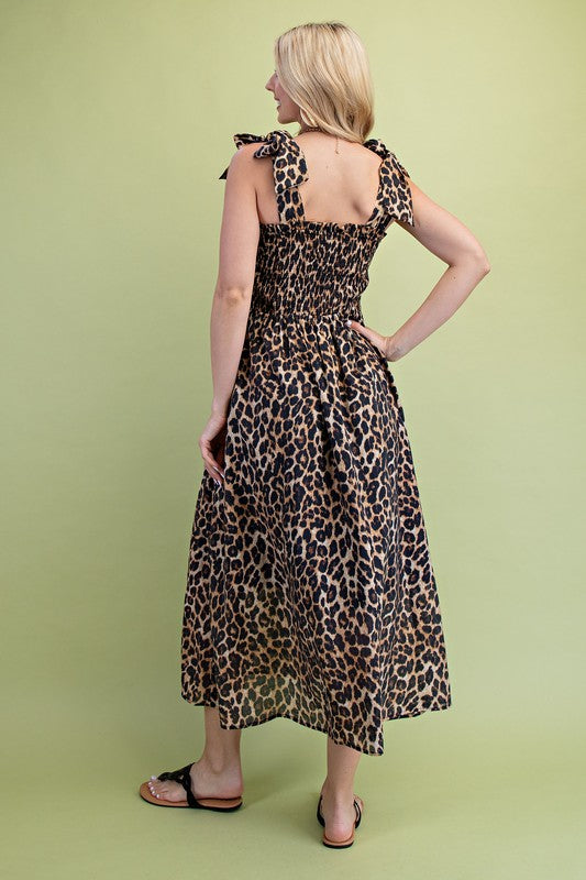 So Charming Leopard Printed Midi Dress