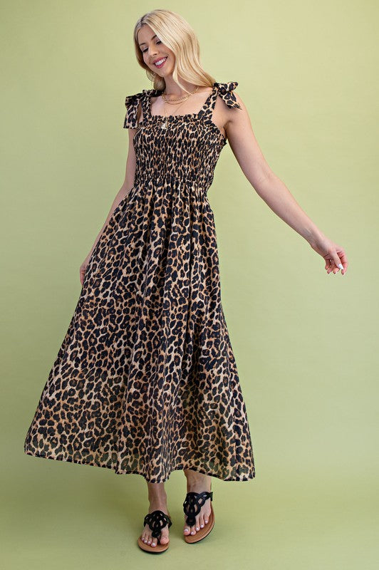So Charming Leopard Printed Midi Dress
