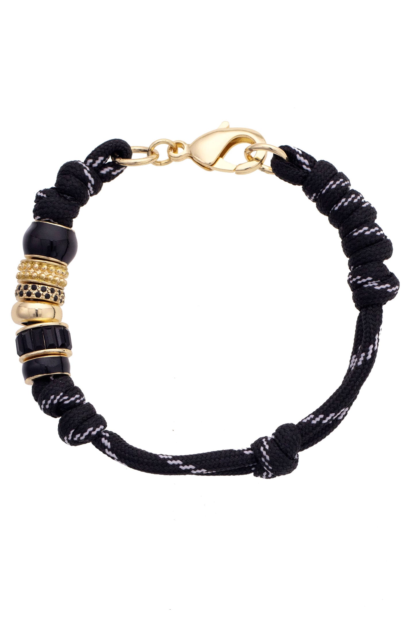 Lottie Multi Bead Paracord Bracelet, Black