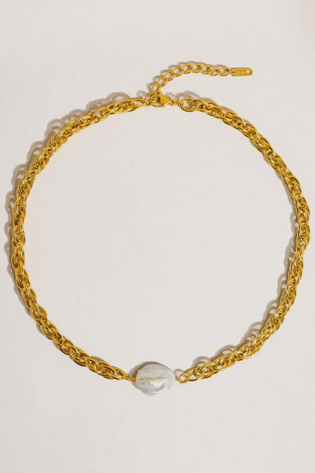 Marina 18K Gold Plated Stainless Steel Pearl Chain Necklace, Gold