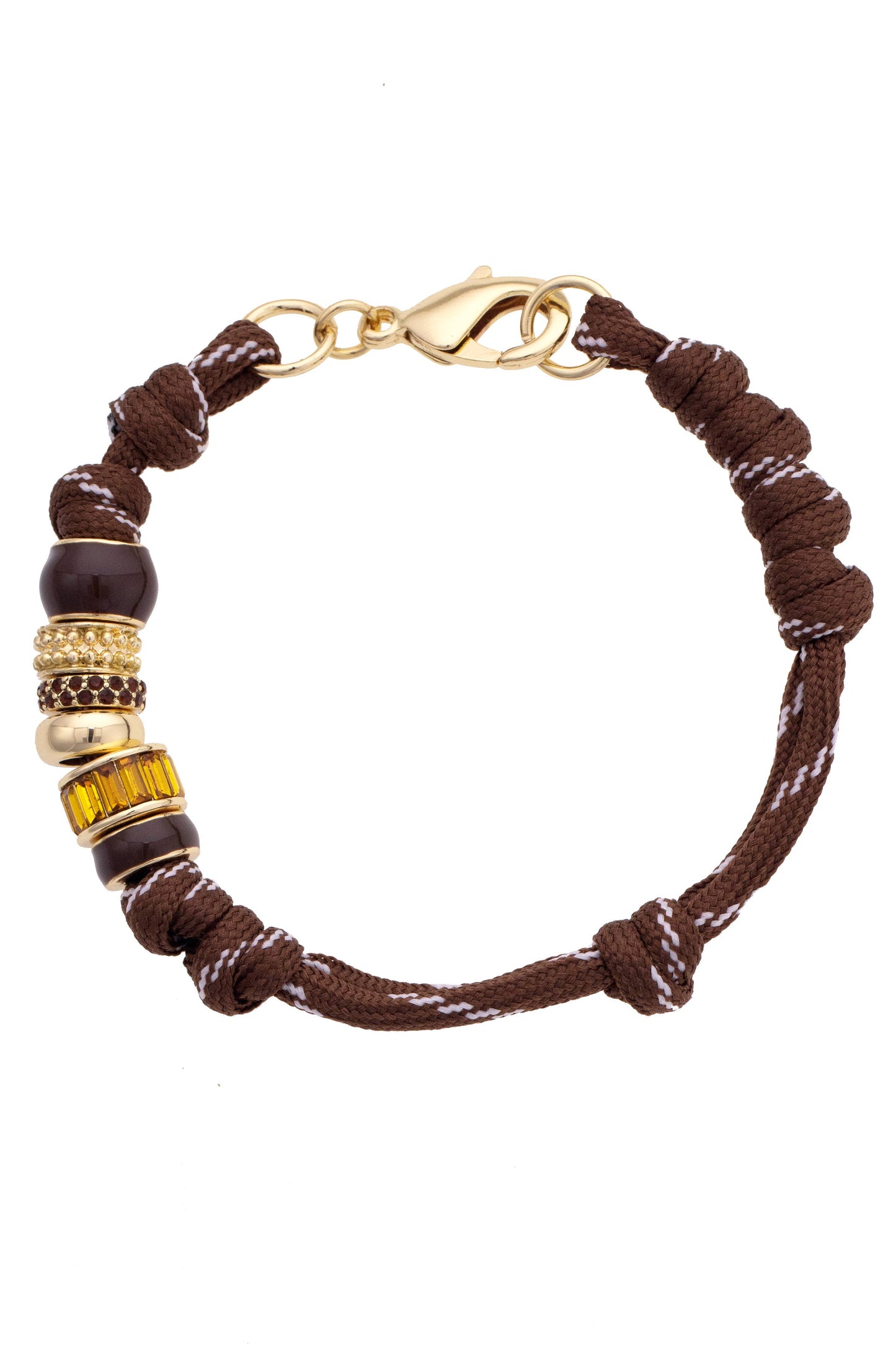 Lottie Multi Bead Paracord Bracelet, Brown