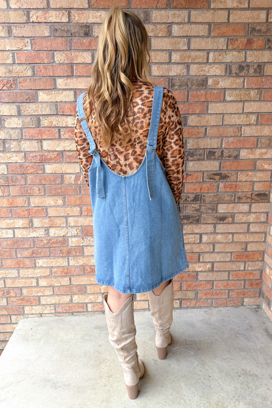 Sweet Like Me Shapeless Silhouette Denim Mini Dress