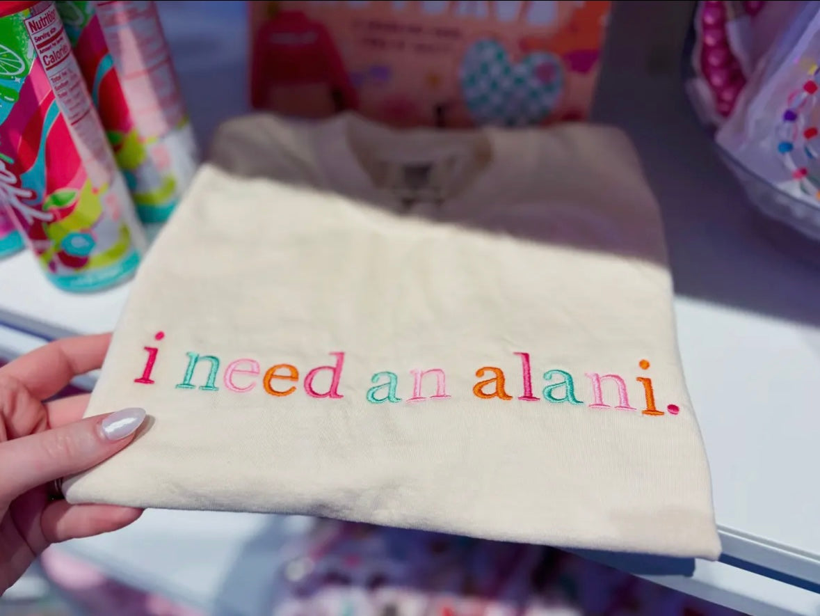 I Need an Alani Embroidered Comfort Colors Tee, Ivory