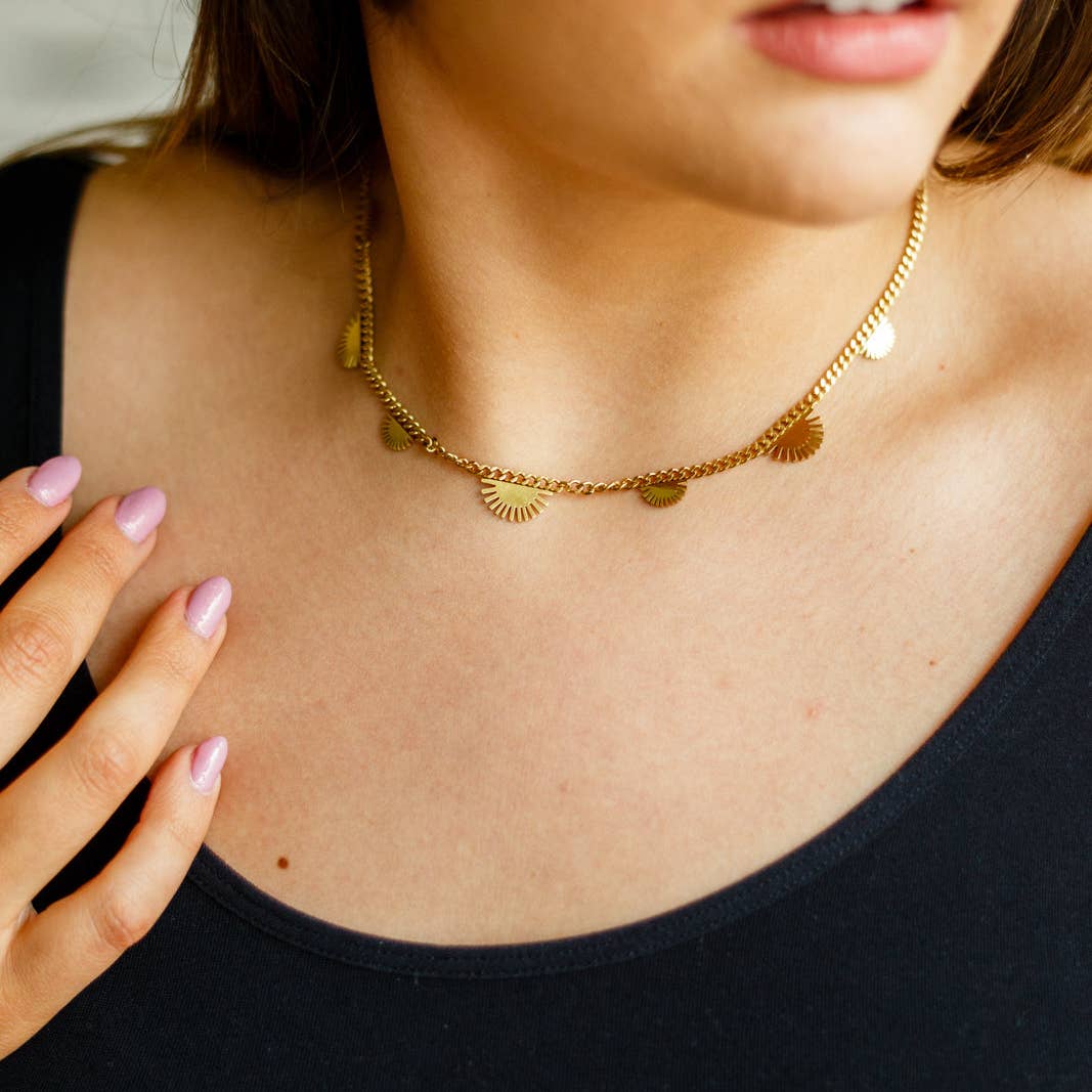 Tucson Sun 18K Gold Plated Stainless Steel Necklace, Gold