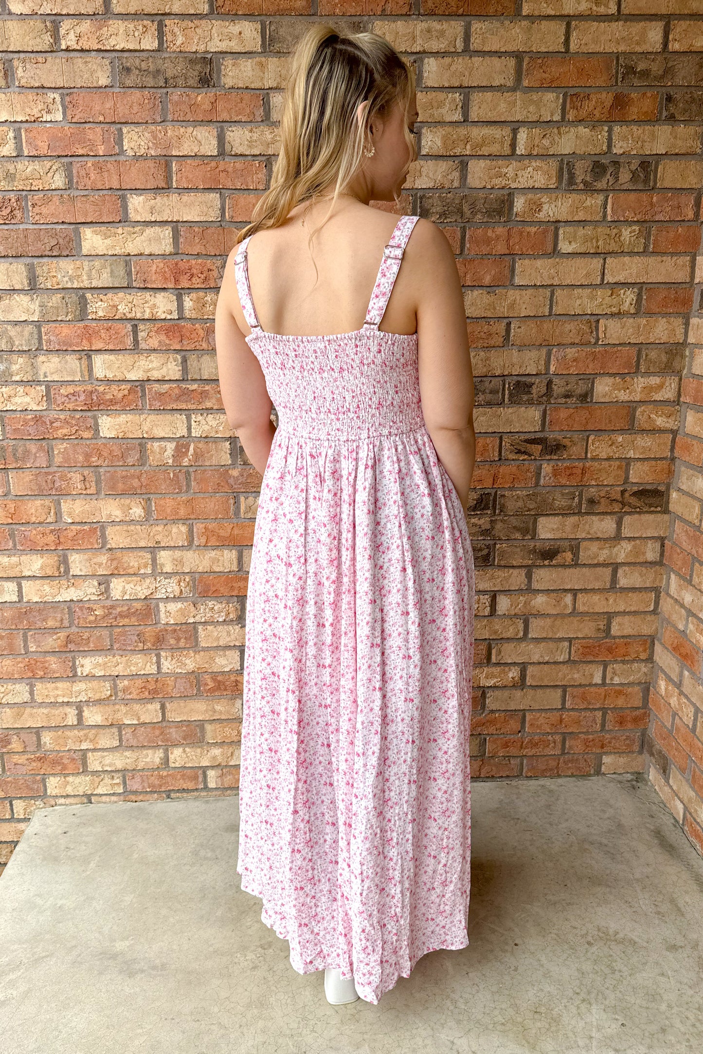 Fairytale Floral Button Down Sleeveless Maxi Dress
