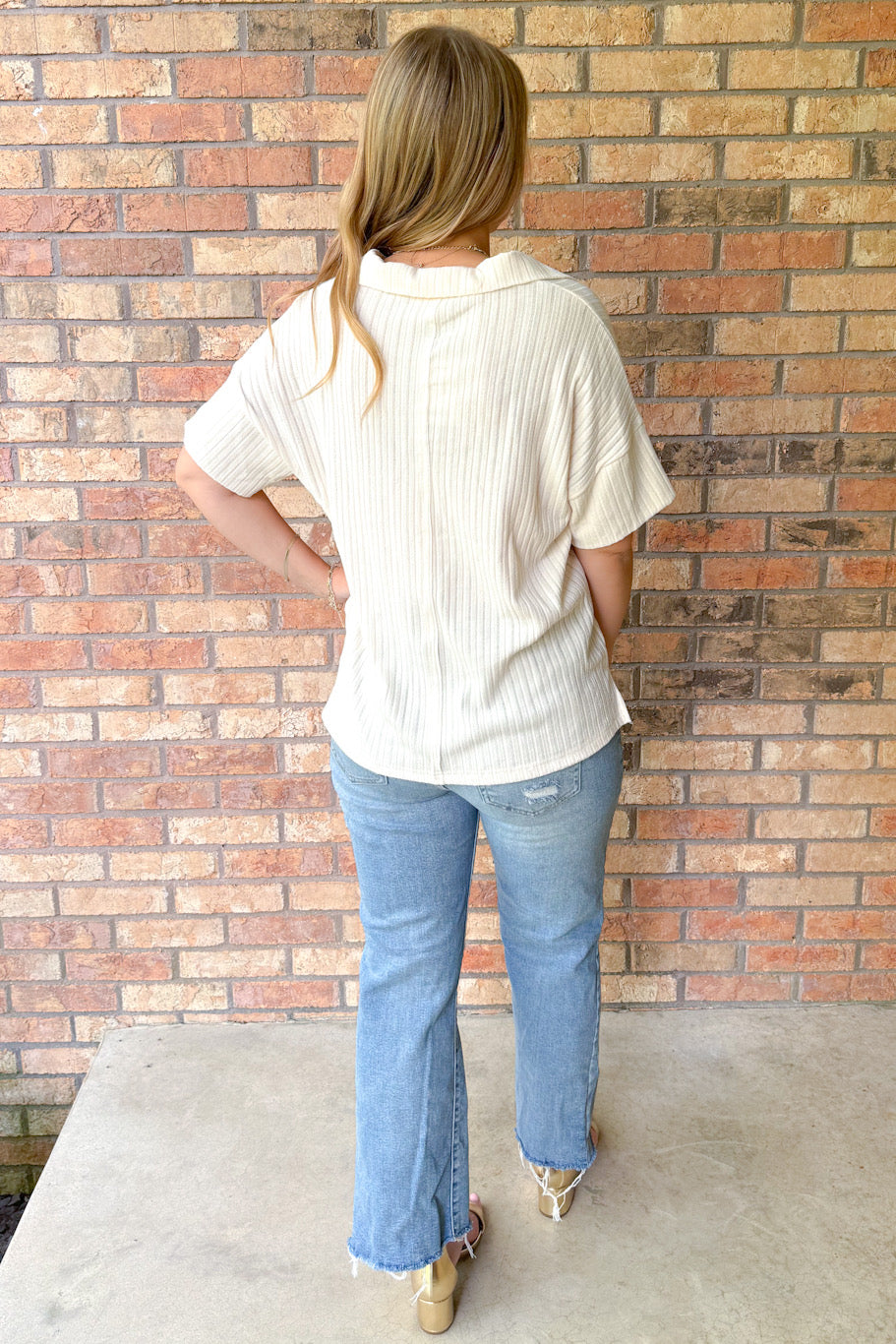 Promising Future Collard Top, Cream
