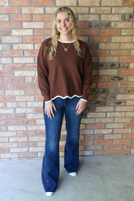 Fade Into Fall Knit Sweater, Brown