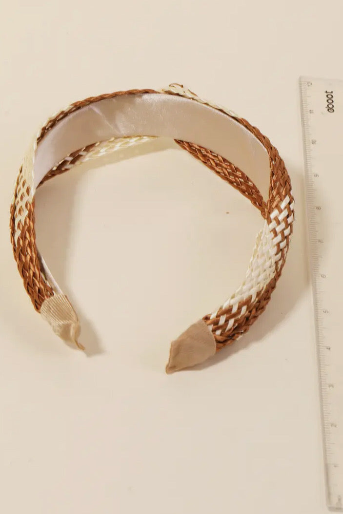 Two Tone Basket Weave Twist Headband