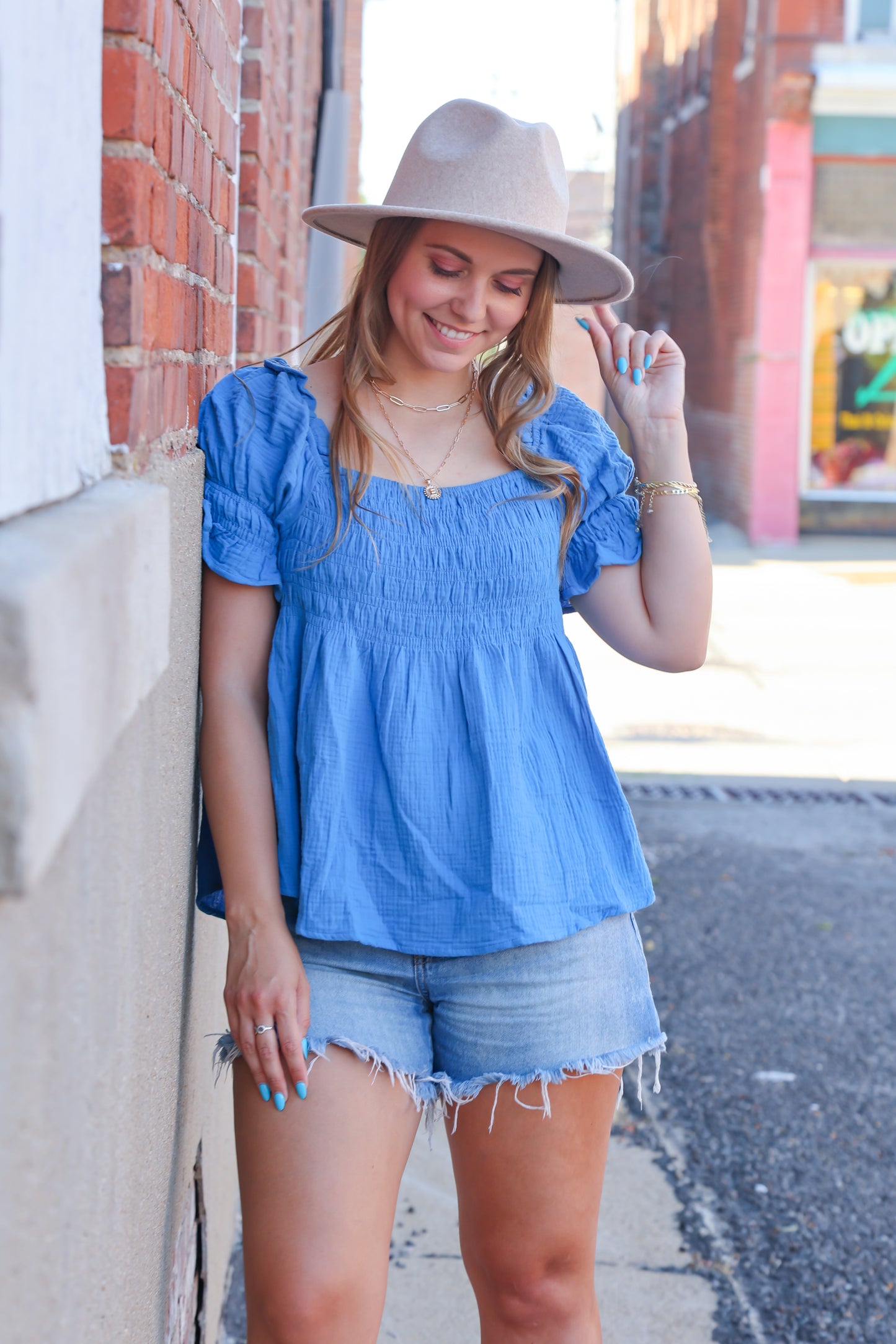 Ready For Vacay Top, Indigo Blue