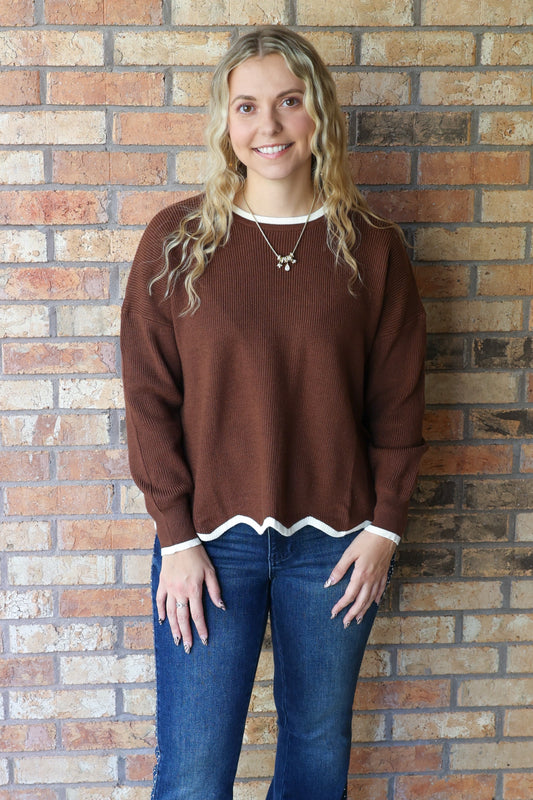 Fade Into Fall Knit Sweater, Brown
