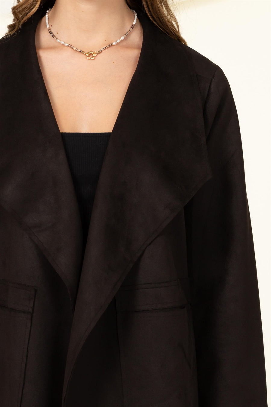 Feeling Fire Suede Jacket, Black