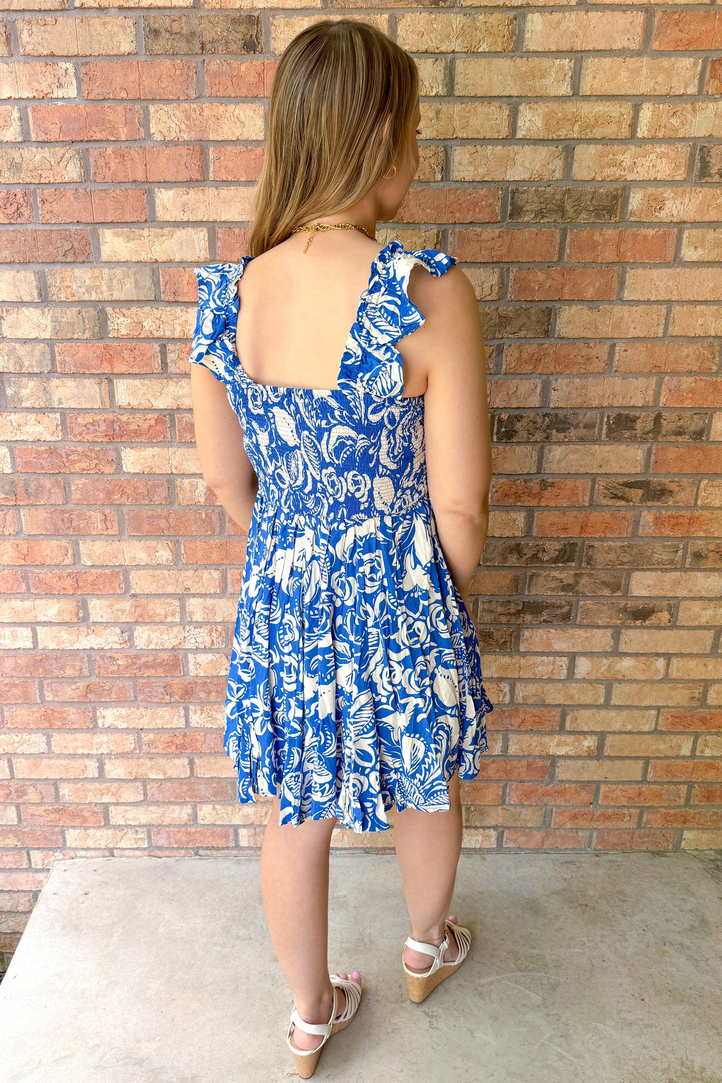 Captivated By You Floral Print Dress, Blue