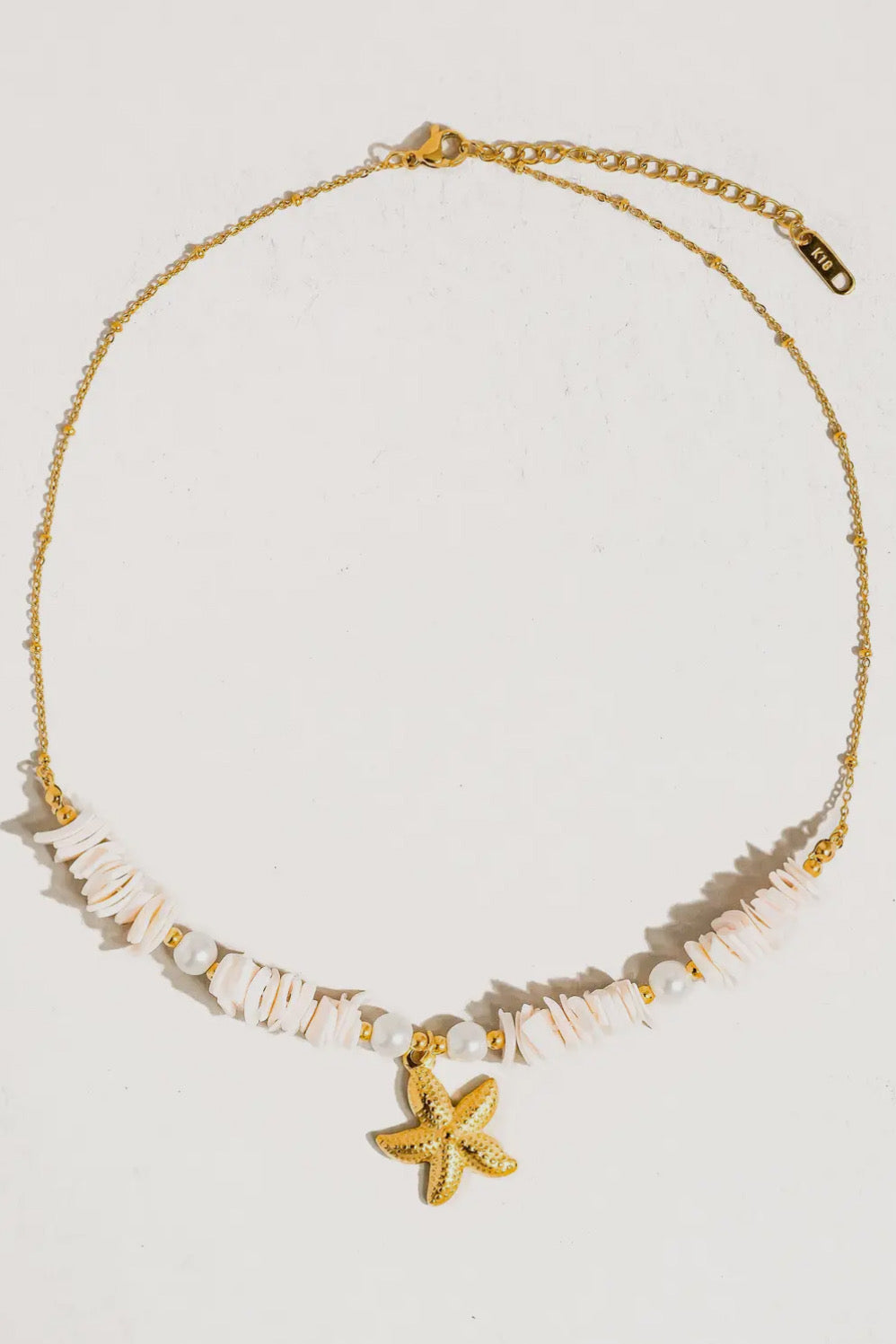 Ocean Avenue Shell Star 18K Gold Plated Stainless Steel Necklace
