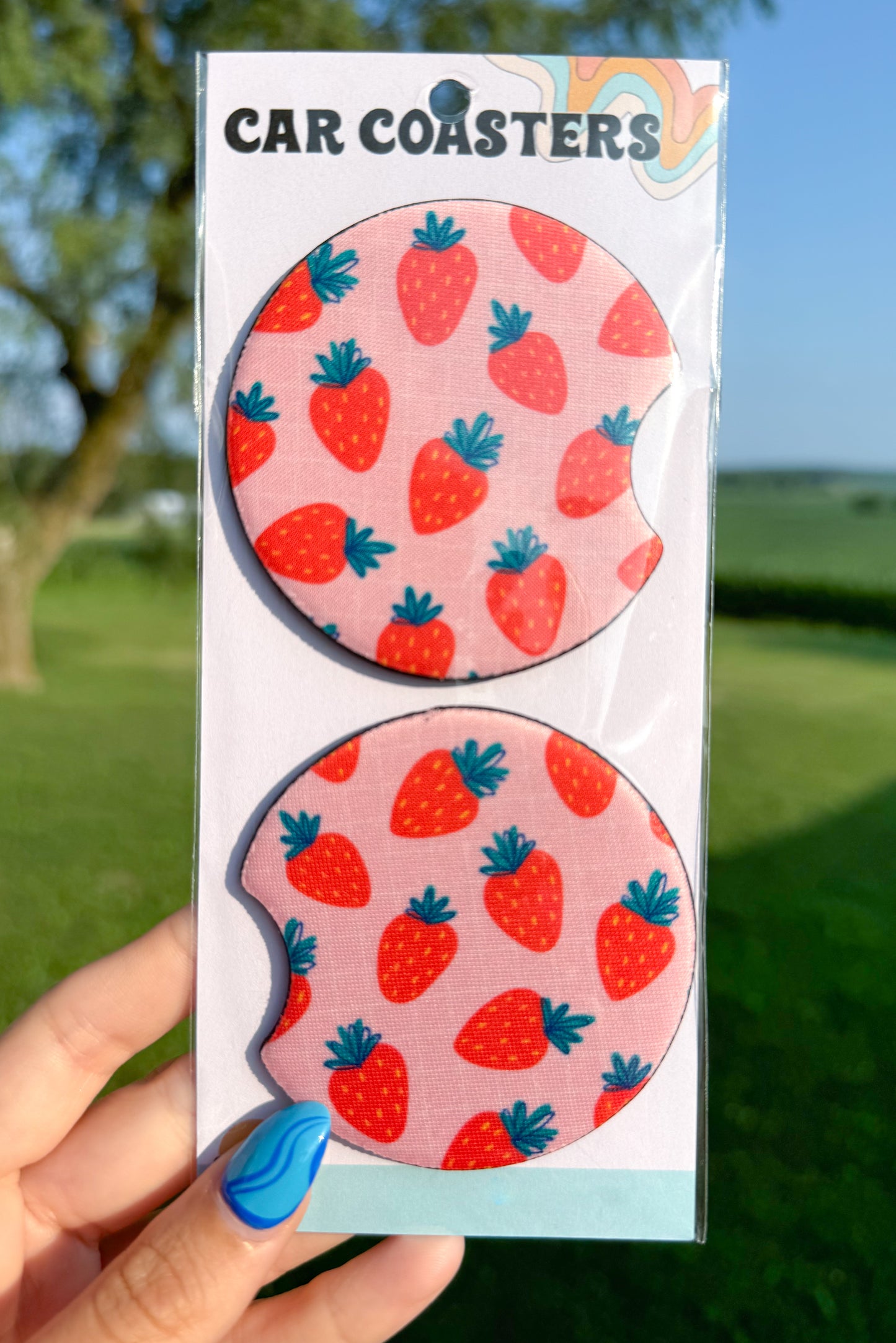 Strawberry Car Coasters