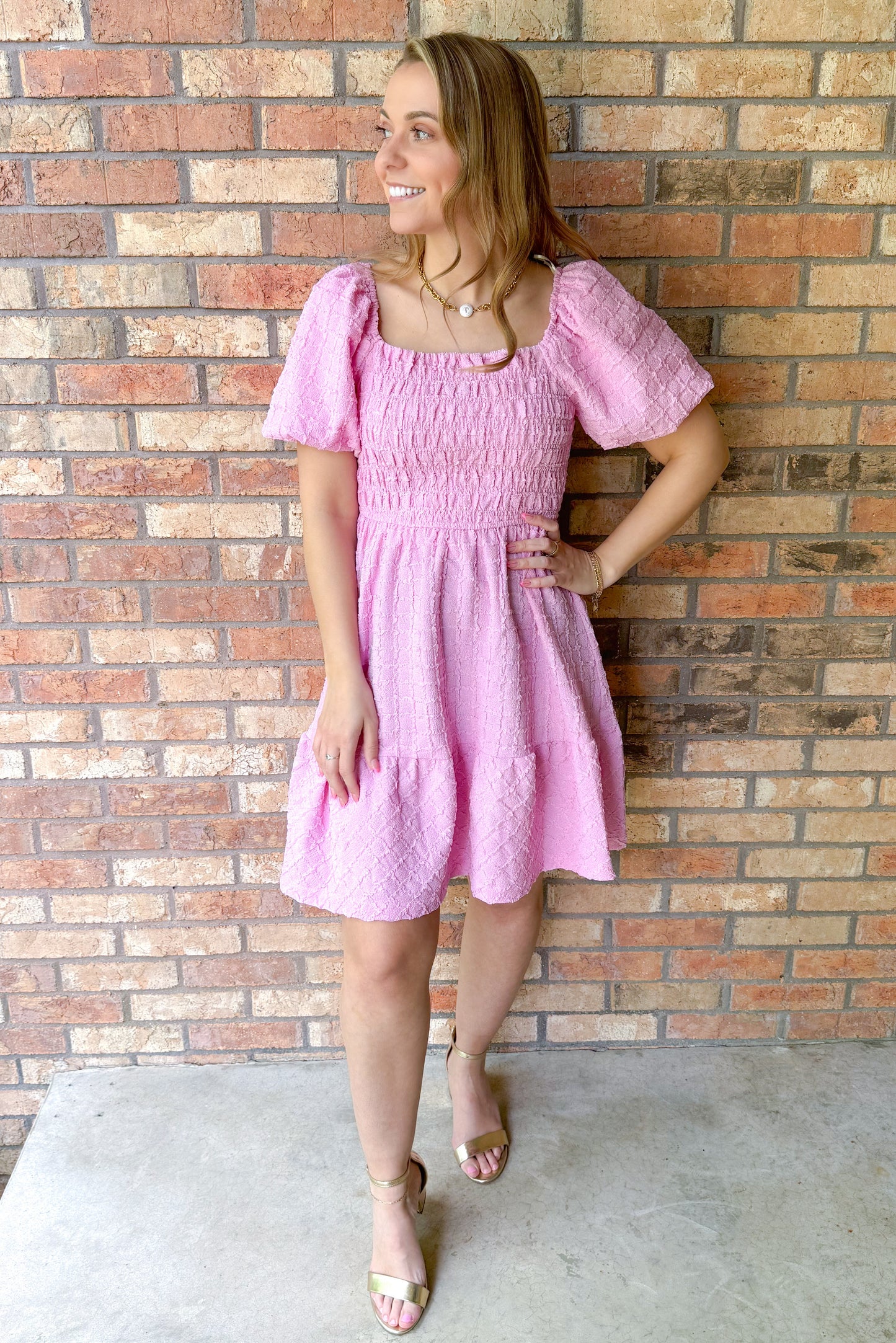 Hello Lovely Baby Doll Dress, Bubble Pink