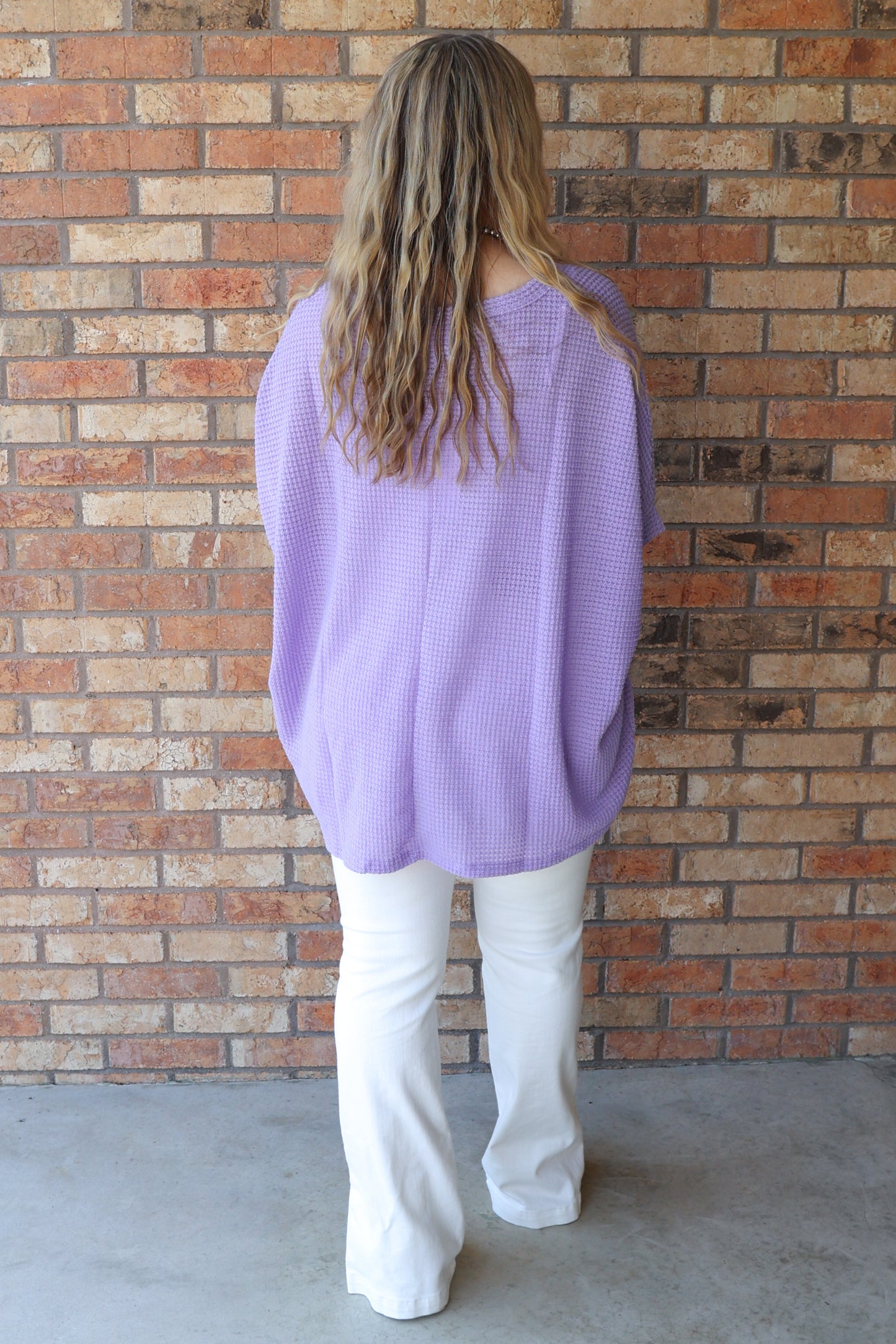 Girly Pop Oversized Crochet Knit Poncho Top, Orchid