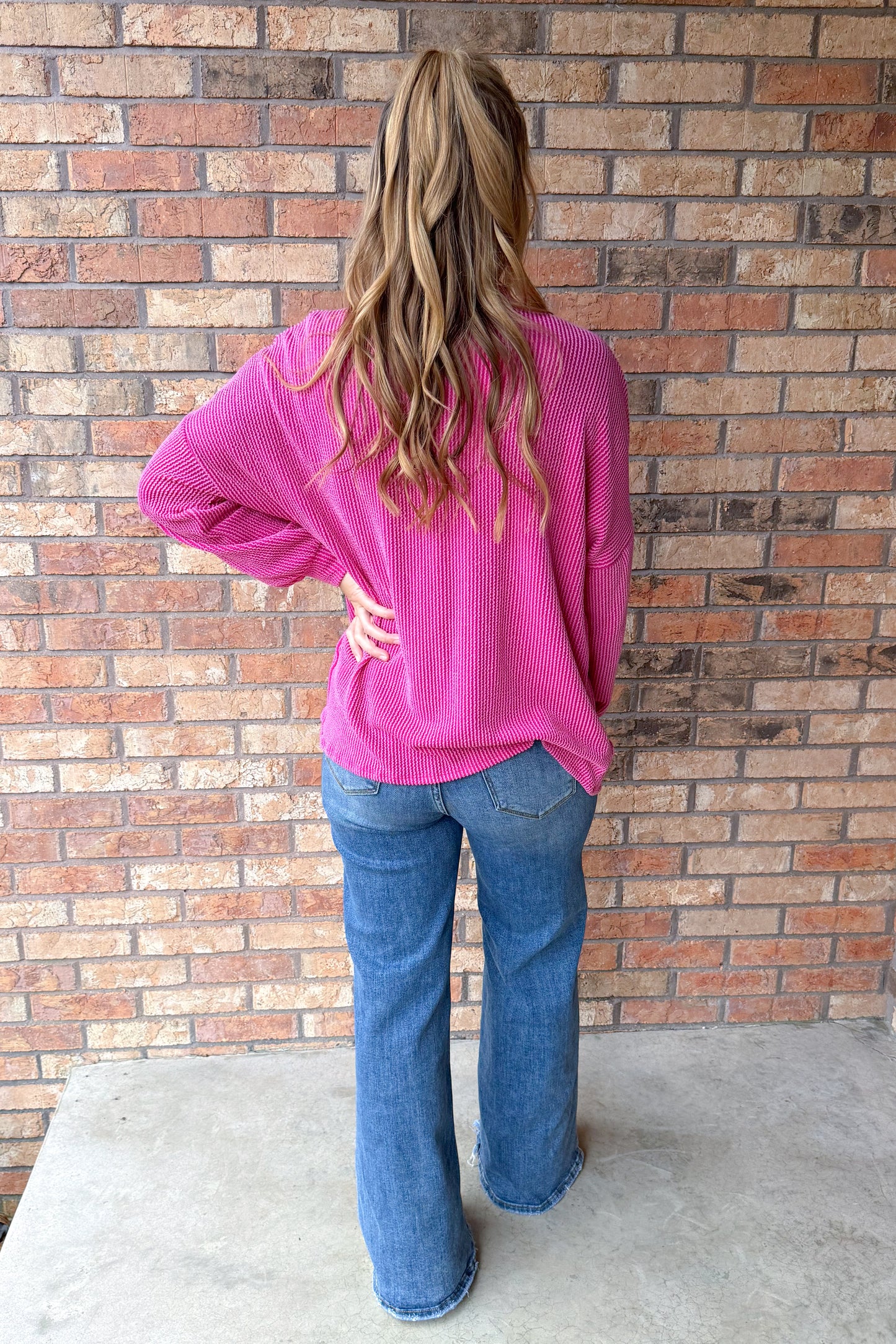 Road Less Traveled Ribbed Crop Cardigan, Fuchsia