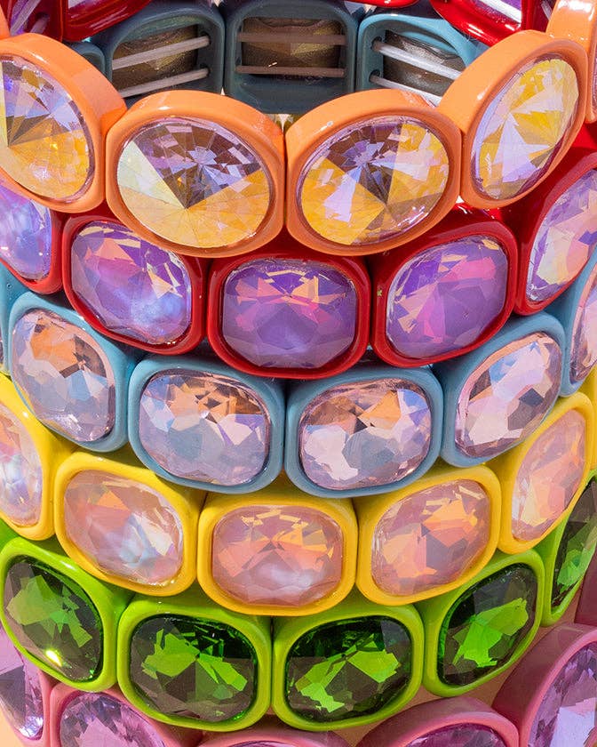 Elise Enamel Stretch Bracelet, Blue