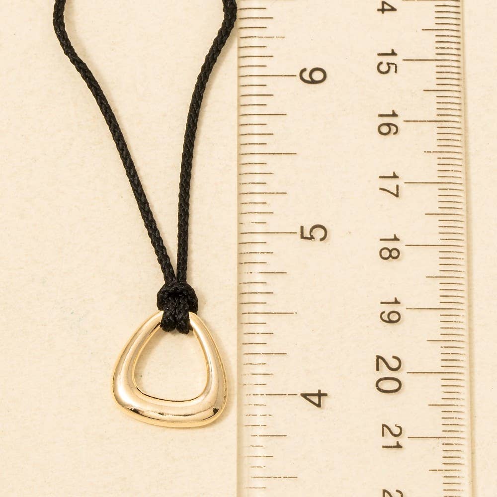 Rounded Triangle Cutout Pendant Necklace, Gold