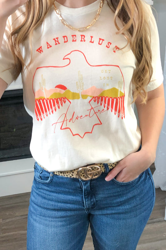 Wanderlust Graphic Tee, Natural