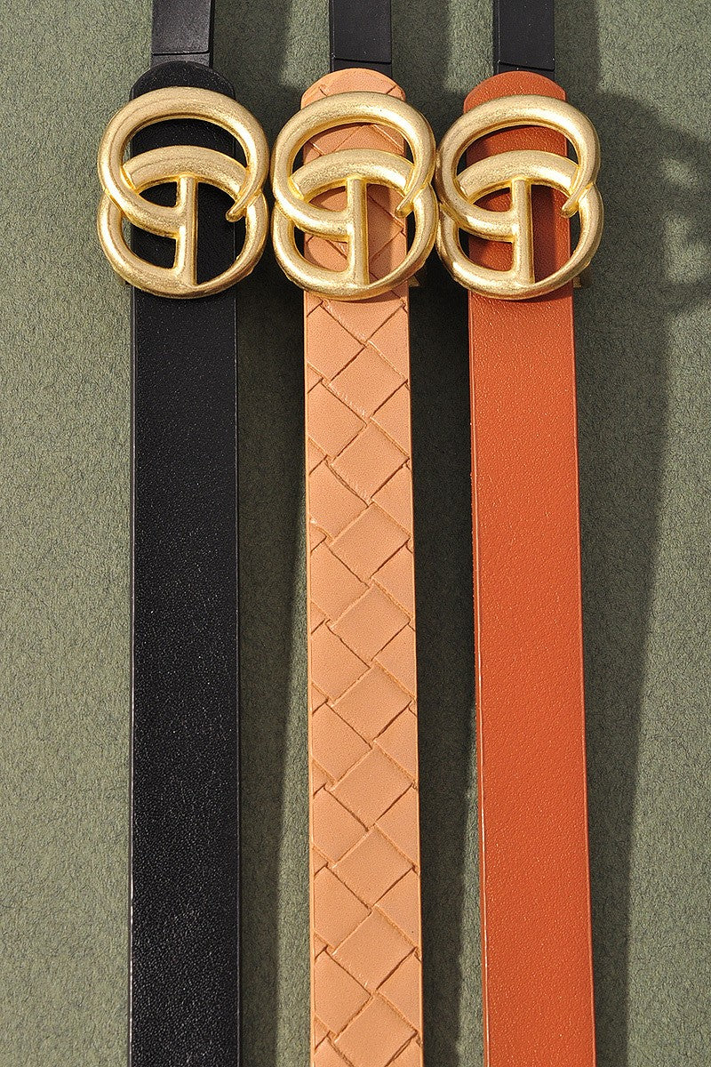Natalie Belt Trio Pack, Black/Taupe/Cognac *FINAL SALE*