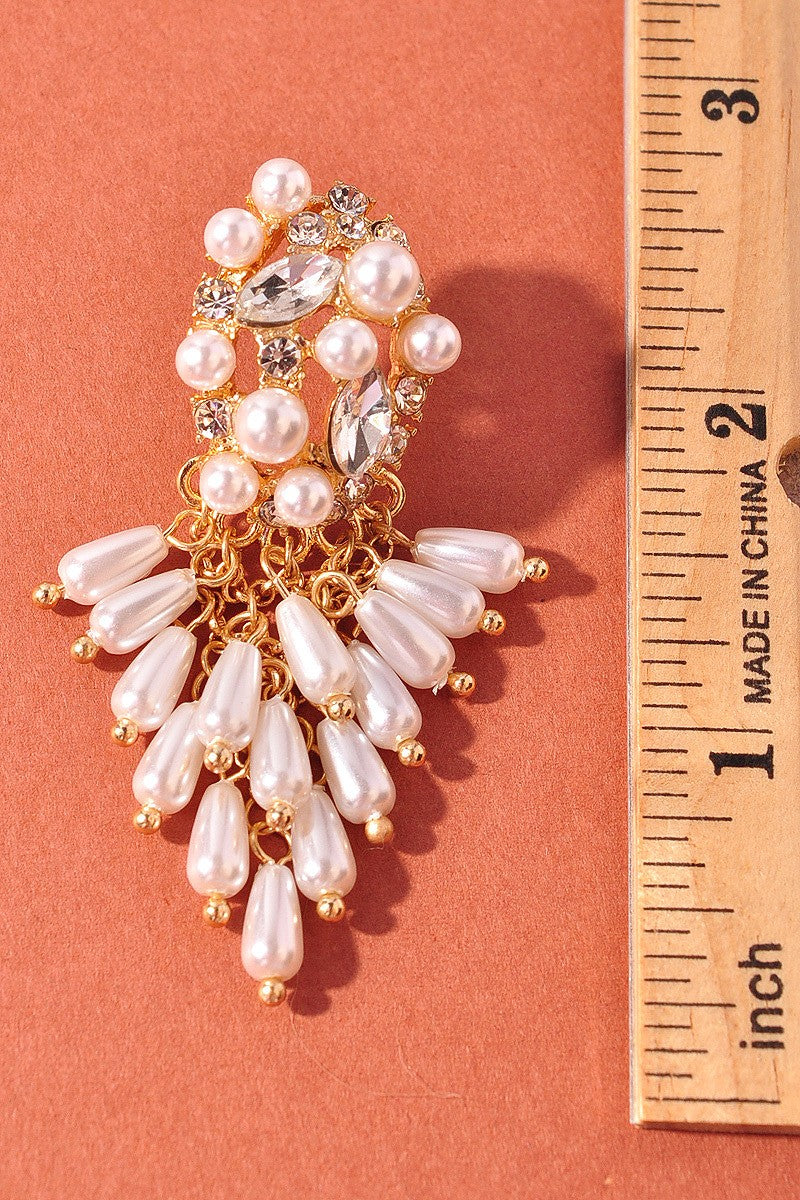 Fancy Girl Earrings, Gold/Cream