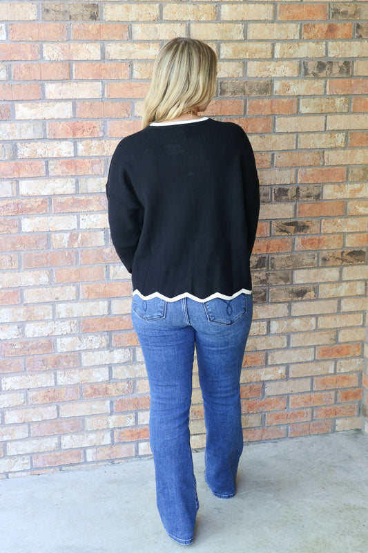 Fade Into Fall Knit Sweater, Black