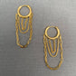 Selena Chain Fringe 18K Gold Plated Stainless Steel  Huggie Earrings, Gold