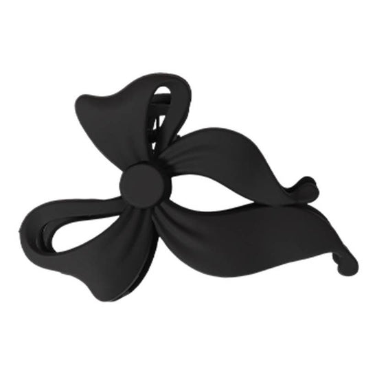 Large Bow Matte Hair Claw Clip, Black
