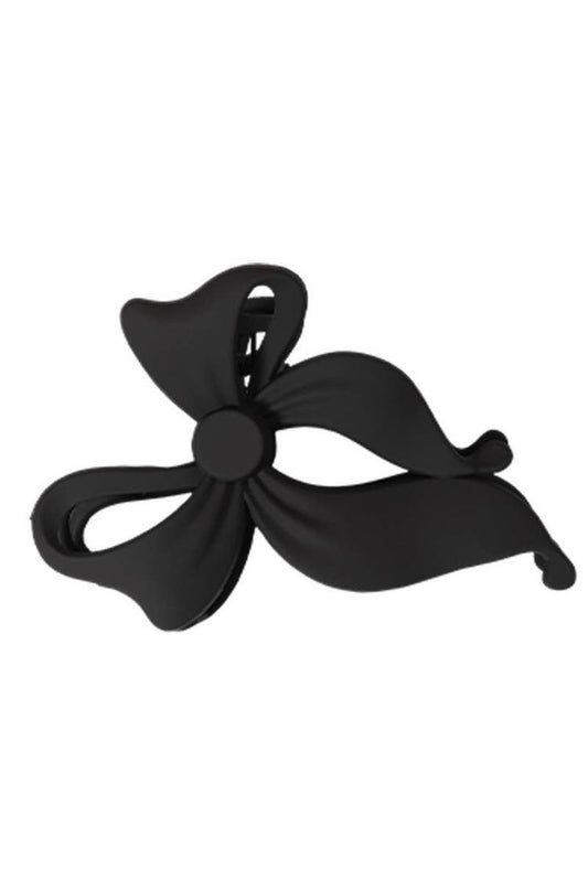 Large Bow Matte Hair Claw Clip, Black