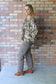 Since You've Been Gone Front Tie Balloon Sleeve Top, Tan/Brown