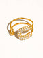Nova 18K Gold Plated Stainless Steel Rhinestone Glam Adjustable Ring, Gold