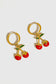 Pretty Please 18K Gold Plated Stainless Steel Cherry Earrings, Gold