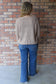 Tell Me More Loose Gauge Knit Tie Front Sweater, Latte