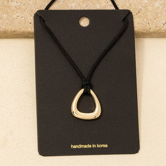 Rounded Triangle Cutout Pendant Necklace, Gold