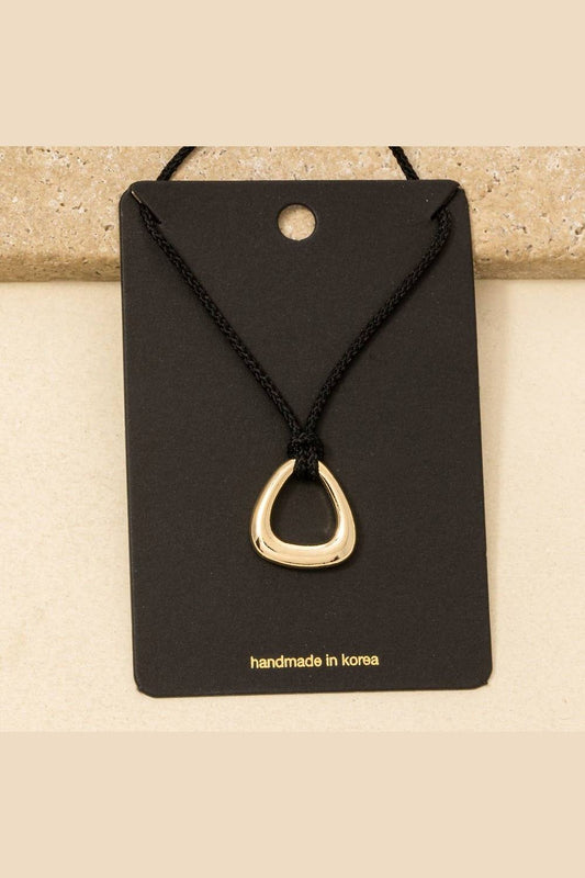 Rounded Triangle Cutout Pendant Necklace, Gold