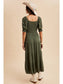 Jolene Smocked Tiered Maxi Dress, Forest Green
