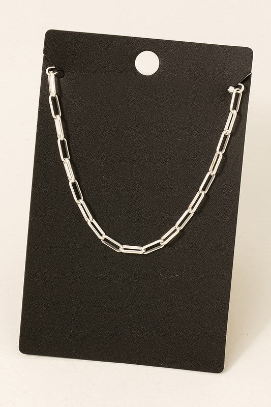 Oval Chain Necklace, Silver