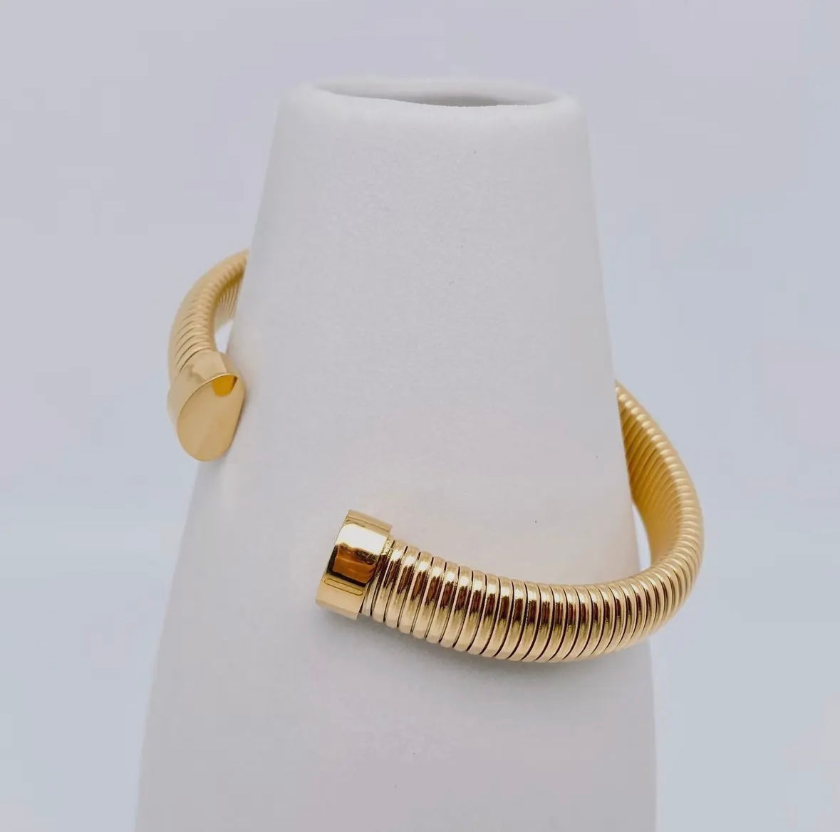 Collins 18K Gold Plated Stainless Steel Striped Cuff, Gold