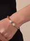 Gracie 18K Gold Plated Stainless Steel CZ Beaded Bangle, Gold