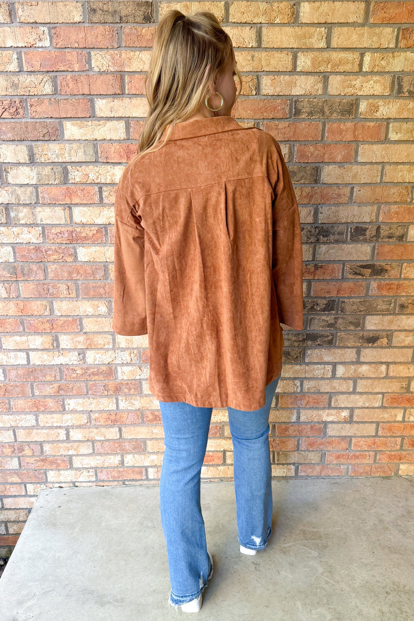 Jump Then Fall Suede Top, Mocha