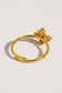 Esther 18K Gold Plated Stainless Steel CZ Adjustable Clover Ring