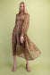 Miss Independent Metallic Accented Cheetah Print V-neck Midi Dress