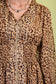 Miss Independent Metallic Accented Cheetah Print V-neck Midi Dress