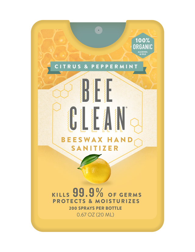 Bee Clean Organic Beeswax Hand Sanitizer, Citrus Peppermint