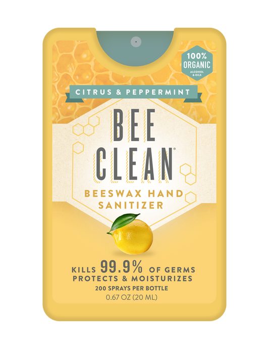 Bee Clean Organic Beeswax Hand Sanitizer, Citrus Peppermint